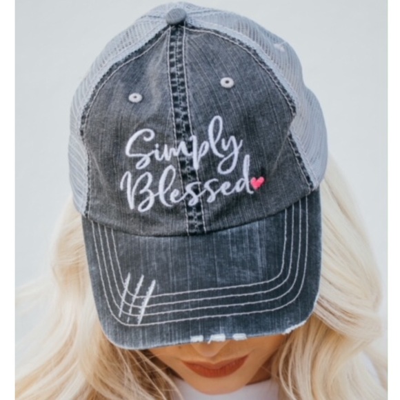 Boutique Accessories - ✨Simply Blessed Distressed Trucker Hat✨